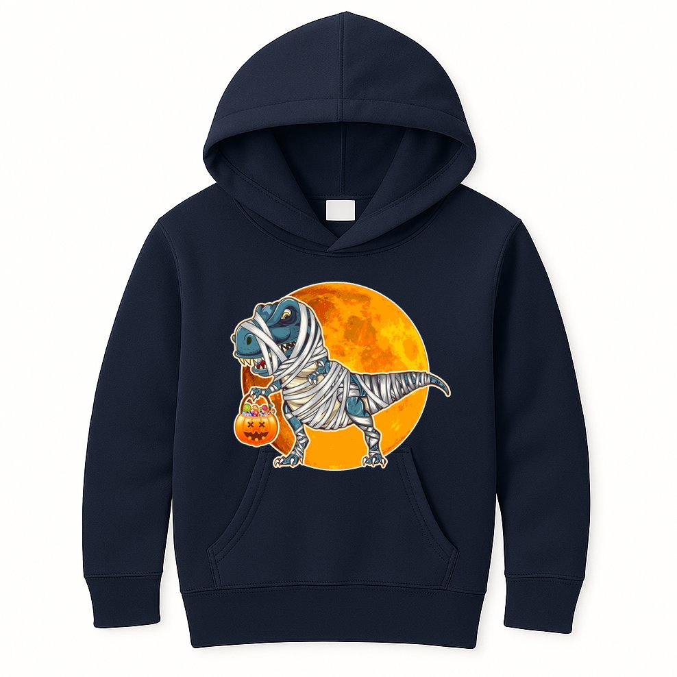 Funny Halloween Mummy TRex Kids Hoodie