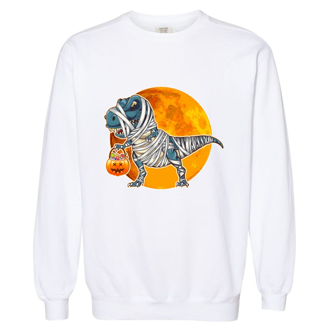 Funny Halloween Mummy TRex Garment-Dyed Sweatshirt