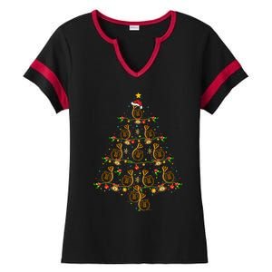 French Horn Music Lover Xmas Gift French Horn Christmas Tree Great Gift Ladies Halftime Notch Neck Tee