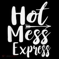 Funny Hot Mess Express Life Status Stripe Pom Pom Beanie