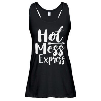 Funny Hot Mess Express Life Status Ladies Essential Flowy Tank