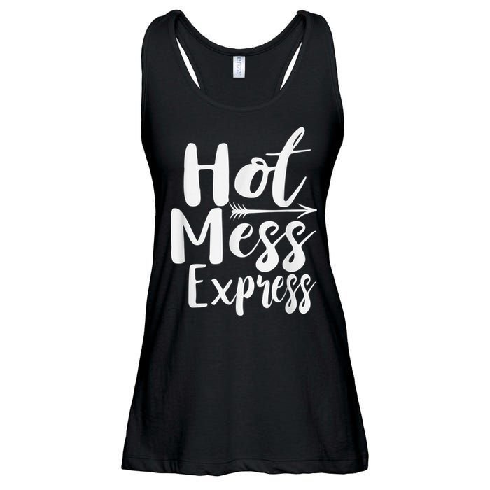 Funny Hot Mess Express Life Status Ladies Essential Flowy Tank