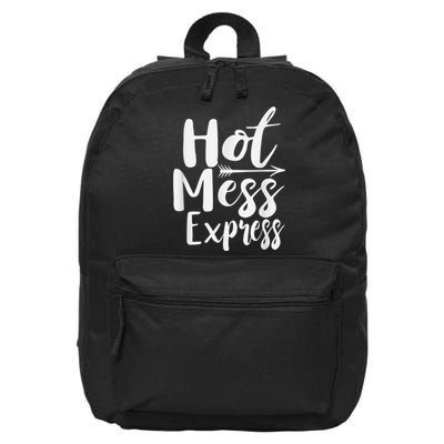 Funny Hot Mess Express Life Status 16 in Basic Backpack