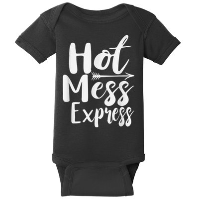 Funny Hot Mess Express Life Status Baby Bodysuit