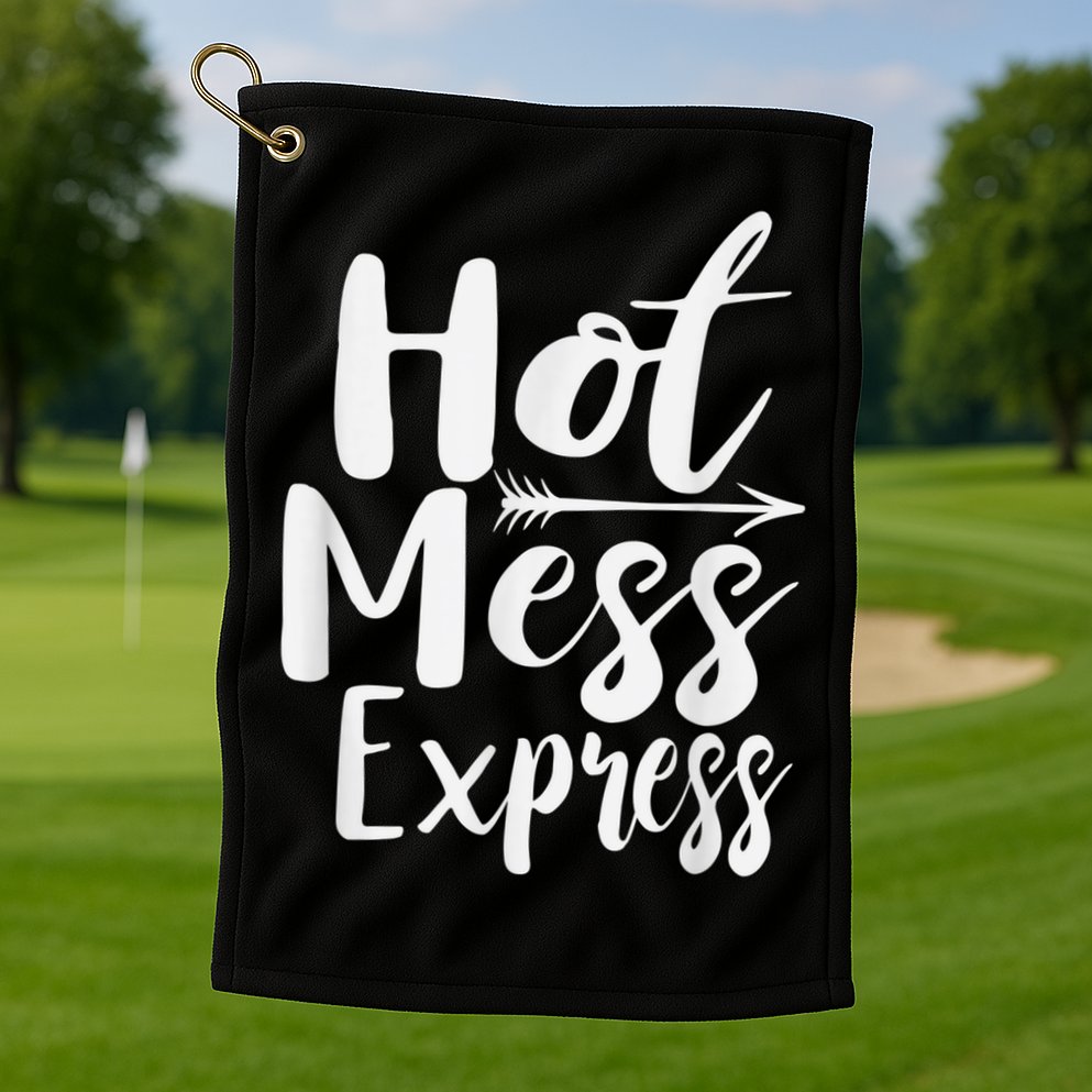 Funny Hot Mess Express Life Status Golf Towel