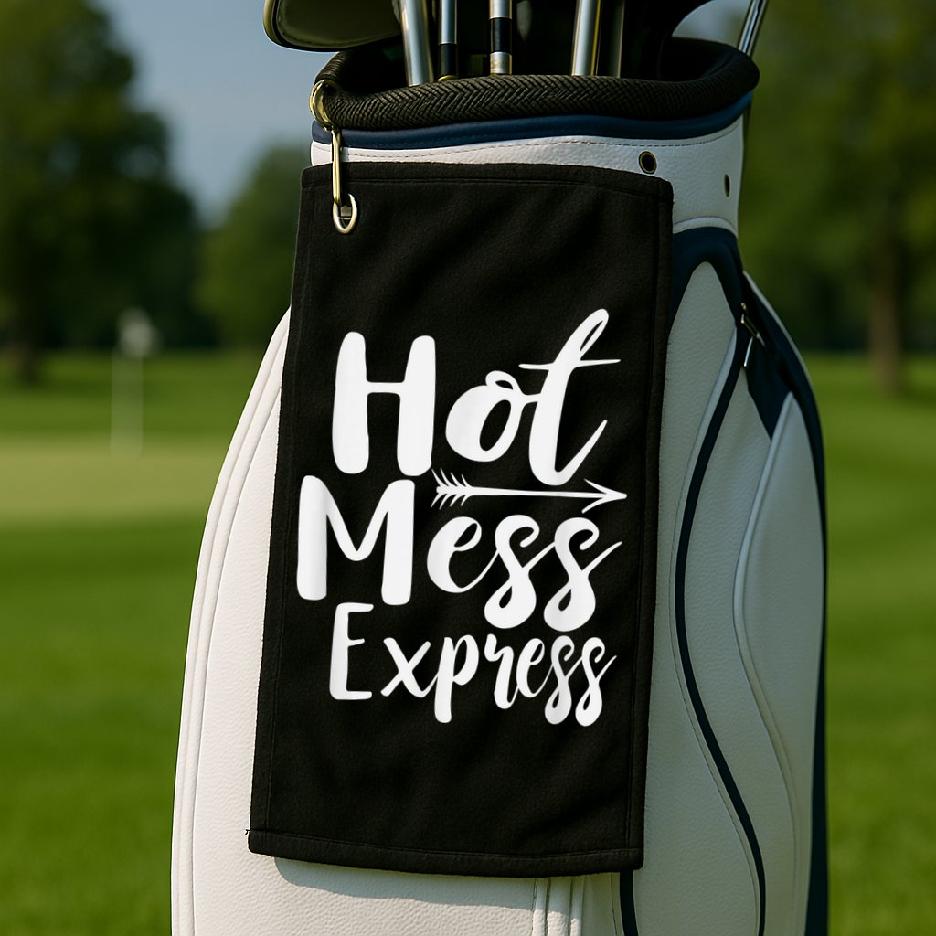 Funny Hot Mess Express Life Status Golf Towel