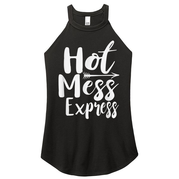 Funny Hot Mess Express Life Status Women's Perfect Tri Rocker Tank