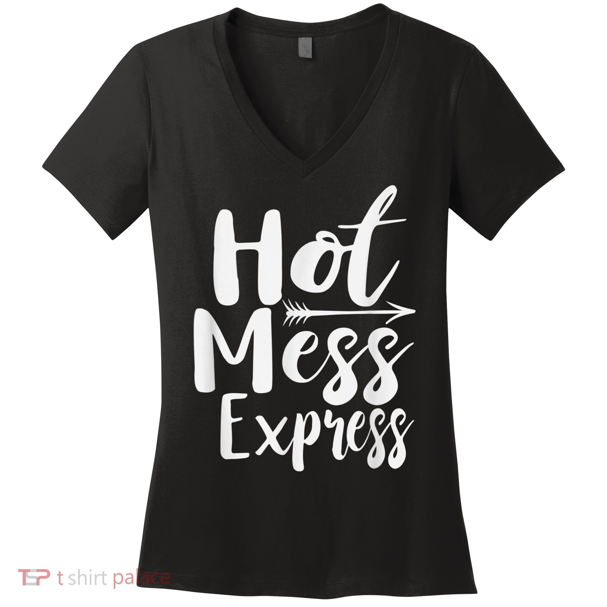 Funny Hot Mess Express Life Status Women's V-Neck T-Shirt