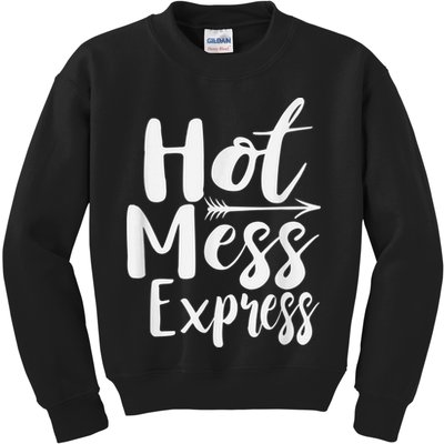 Funny Hot Mess Express Life Status Kids Sweatshirt