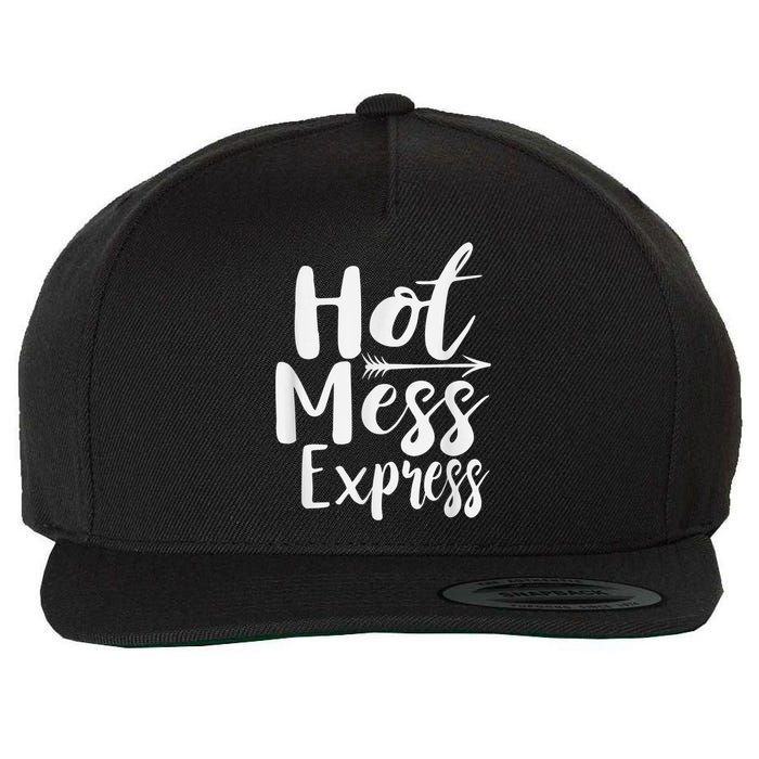 Funny Hot Mess Express Life Status Wool Snapback Cap