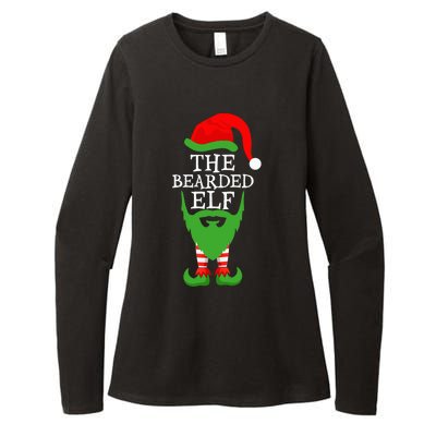 Festive Holiday Matching Ugly Christmas Sweater Bearded Elf Womens CVC Long Sleeve Shirt