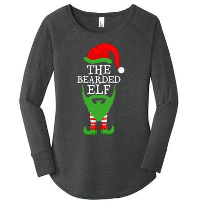 Festive Holiday Matching Ugly Christmas Sweater Bearded Elf Women's Perfect Tri Tunic Long Sleeve Shirt