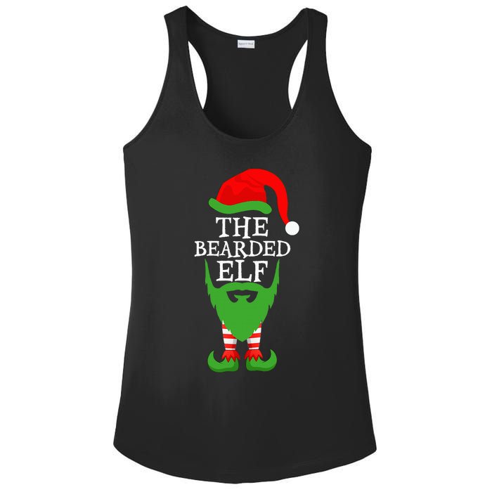 Festive Holiday Matching Ugly Christmas Sweater Bearded Elf Ladies PosiCharge Competitor Racerback Tank