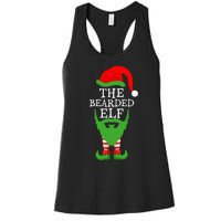 Festive Holiday Matching Ugly Christmas Sweater Bearded Elf Women's Racerback Tank