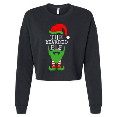 Festive Holiday Matching Ugly Christmas Sweater Bearded Elf Cropped Pullover Crew