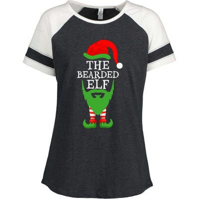 Festive Holiday Matching Ugly Christmas Sweater Bearded Elf Enza Ladies Jersey Colorblock Tee