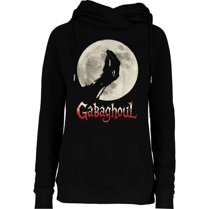 Funny Hand Moon Gabagool Halloween Womens Funnel Neck Pullover Hood