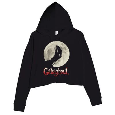 Funny Hand Moon Gabagool Halloween Crop Fleece Hoodie