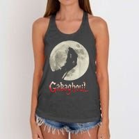 Funny Hand Moon Gabagool Halloween Women's Knotted Racerback Tank