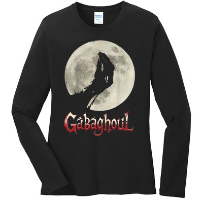 Funny Hand Moon Gabagool Halloween Ladies Long Sleeve Shirt