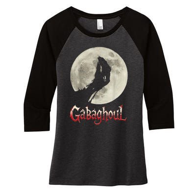 Funny Hand Moon Gabagool Halloween Women's Tri-Blend 3/4-Sleeve Raglan Shirt