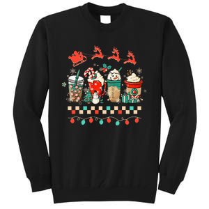 Festive Holiday Mug Retro Winter Vibes & Cozy Christmas Tall Sweatshirt