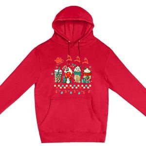 Festive Holiday Mug Retro Winter Vibes & Cozy Christmas Premium Pullover Hoodie