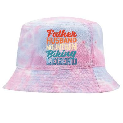 Father Husband Mountain Biking Legend FatherS Day Bikers Gift Tie-Dyed Bucket Hat