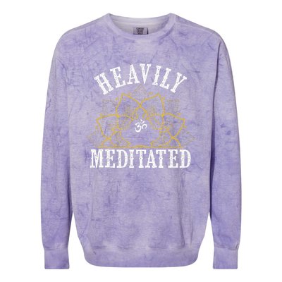 Funny Heavily Meditated Meditation Yoga Colorblast Crewneck Sweatshirt