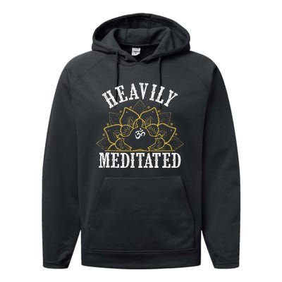 Funny Heavily Meditated Meditation Yoga Performance Fleece Hoodie