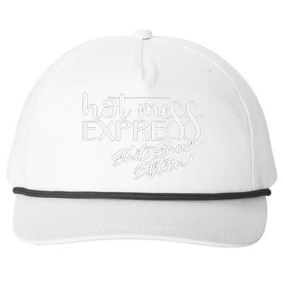 Funny Hot Mess Mama Life Hot Mess Express Shit Show Mom Life Snapback Five-Panel Rope Hat