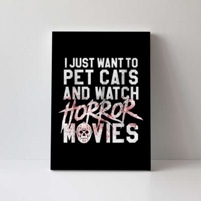 Funny Horror Movie Fan Halloween Cat Lover Gift Canvas