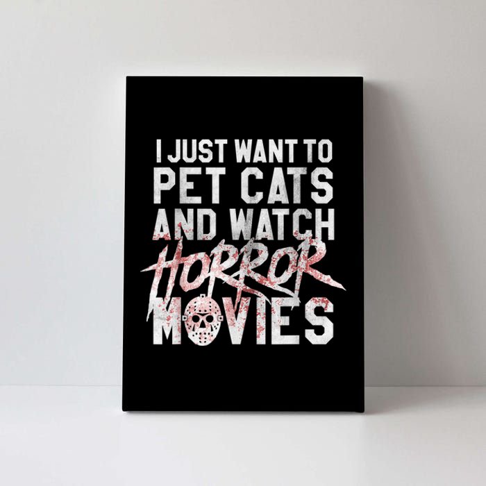 Funny Horror Movie Fan Halloween Cat Lover Gift Canvas