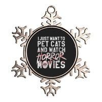 Funny Horror Movie Fan Halloween Cat Lover Gift Metallic Star Ornament