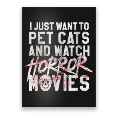 Funny Horror Movie Fan Halloween Cat Lover Gift Poster