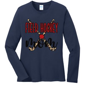 Field Hockey Mom Of A Field Hockey Player Mama Ladies Long Sleeve Shirt