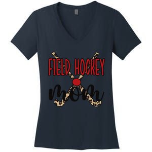 Field Hockey Mom Of A Field Hockey Player Mama Women's V-Neck T-Shirt