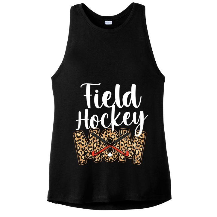 Field Hockey Mom Leopard Cheetah Field Hockey Mom Gift Ladies PosiCharge Tri-Blend Wicking Tank