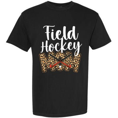 Field Hockey Mom Leopard Cheetah Field Hockey Mom Gift Garment-Dyed Heavyweight T-Shirt