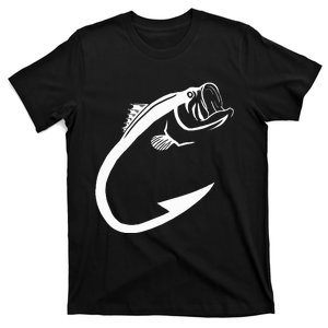 Fish Hook Minimal Art Cool Fishing Lover Art Lover T-Shirt