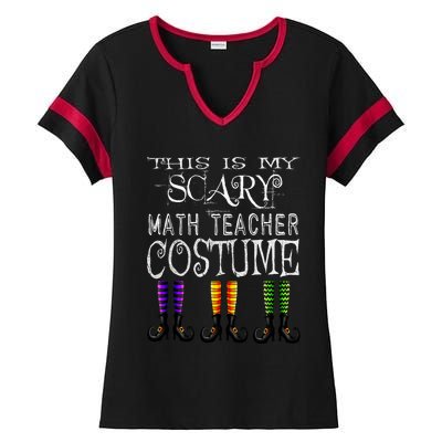 Funny Halloween Math Teacher Costume Ladies Halftime Notch Neck Tee