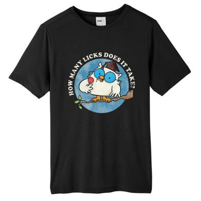 Funny How Many Licks Does It Take Funny Owl Lover Tall Fusion ChromaSoft Performance T-Shirt