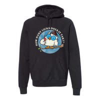 Funny How Many Licks Does It Take Funny Owl Lover Premium Hoodie