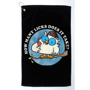 Funny How Many Licks Does It Take Funny Owl Lover Platinum Collection Golf Towel