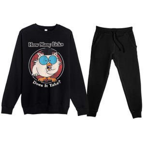 Funny How Many Licks Does It Take Premium Crewneck Sweatsuit Set