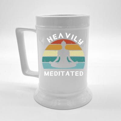 Funny Heavily Meditated Yoga Meditation Gift Meaningful Gift Beer Stein