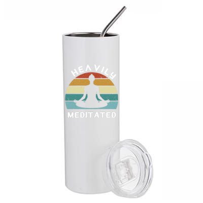 Funny Heavily Meditated Yoga Meditation Gift Meaningful Gift Stainless Steel Tumbler