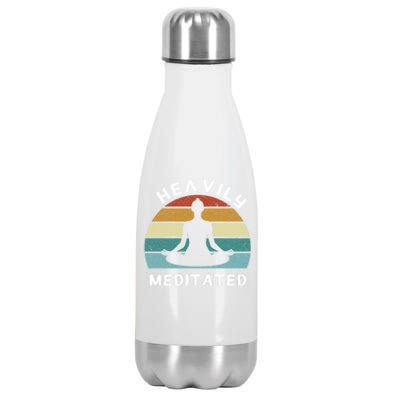 Funny Heavily Meditated Yoga Meditation Gift Meaningful Gift Stainless Steel Insulated Water Bottle