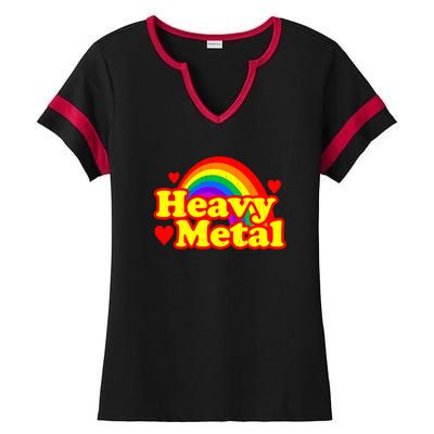 Funny Heavy Metal Rainbow Ladies Halftime Notch Neck Tee