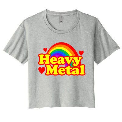 Funny Heavy Metal Rainbow Women's Crop Top Tee